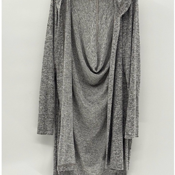 Athleta Gray Hooded Open-Front Longline Cardigan - Picture 2 of 6
